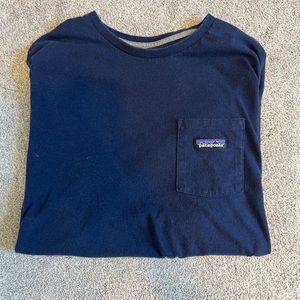 Patagonia Resonbili-Tee Pocket Logo Navy Men’s Large